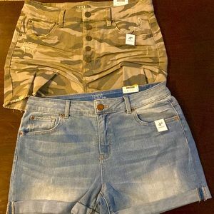 2 NEW WOMENS DENIM SHORTS